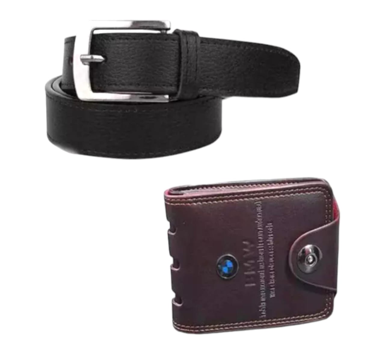 Mens Artificial Leather Belt And wallet Combo